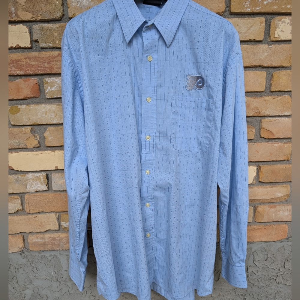 NHL Philadelphia Flyers Reebok Men's Blue Long Sleeve Shirt Stripped